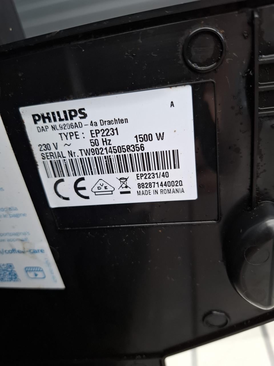 Philips EP2231/40 Volautomatische Espressomachine