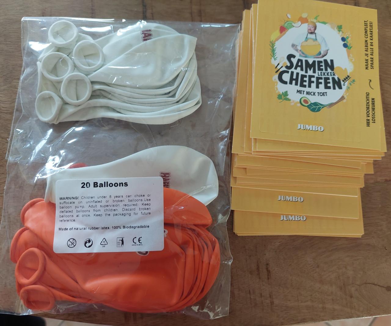 20 nieuwe ballonnen & 23 pakjes Jumbo plaatjes