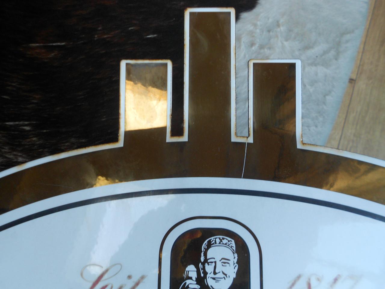 Emaille reclamebord plaat schild Bitburger bier.