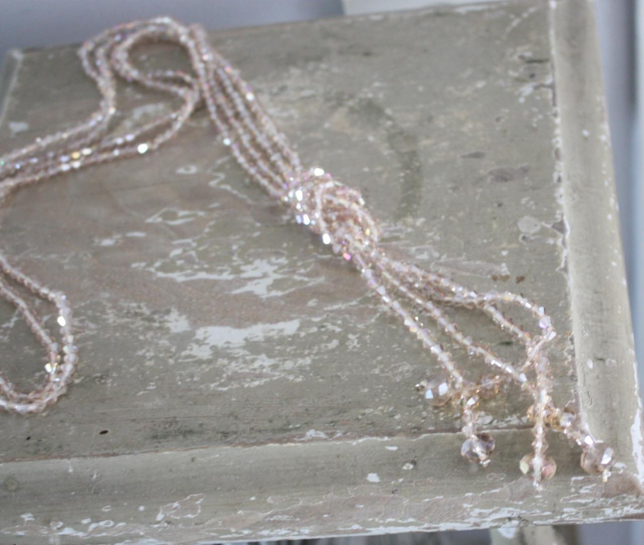 Licht roze glitter ketting