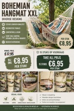Bohemian hangmatten / hammocks – 15 stuks op voorraad