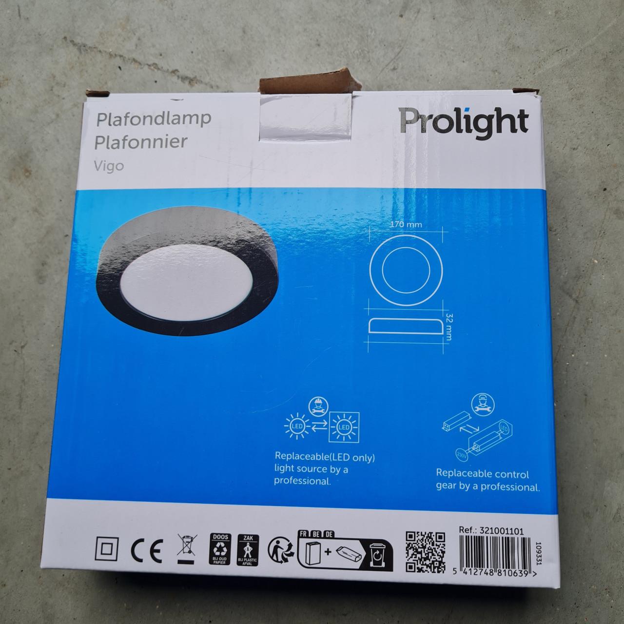 Strak plafondlamp zwarte rand nieuw