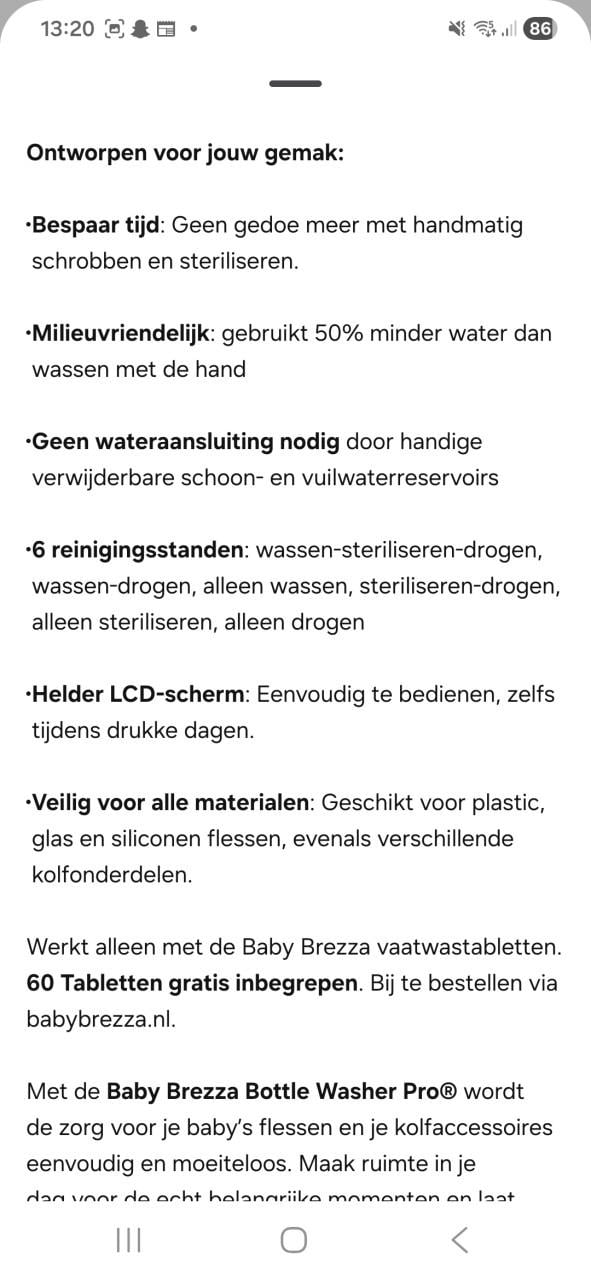 Babybrezza flessenwasser