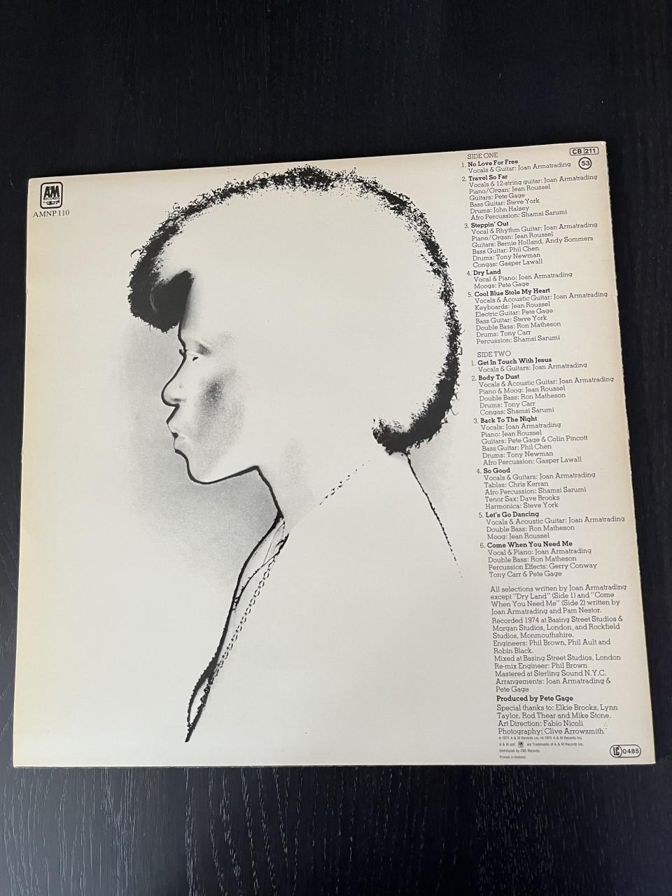 LP Joan Armatrading, titel 'Back To The Night' (vinyl)