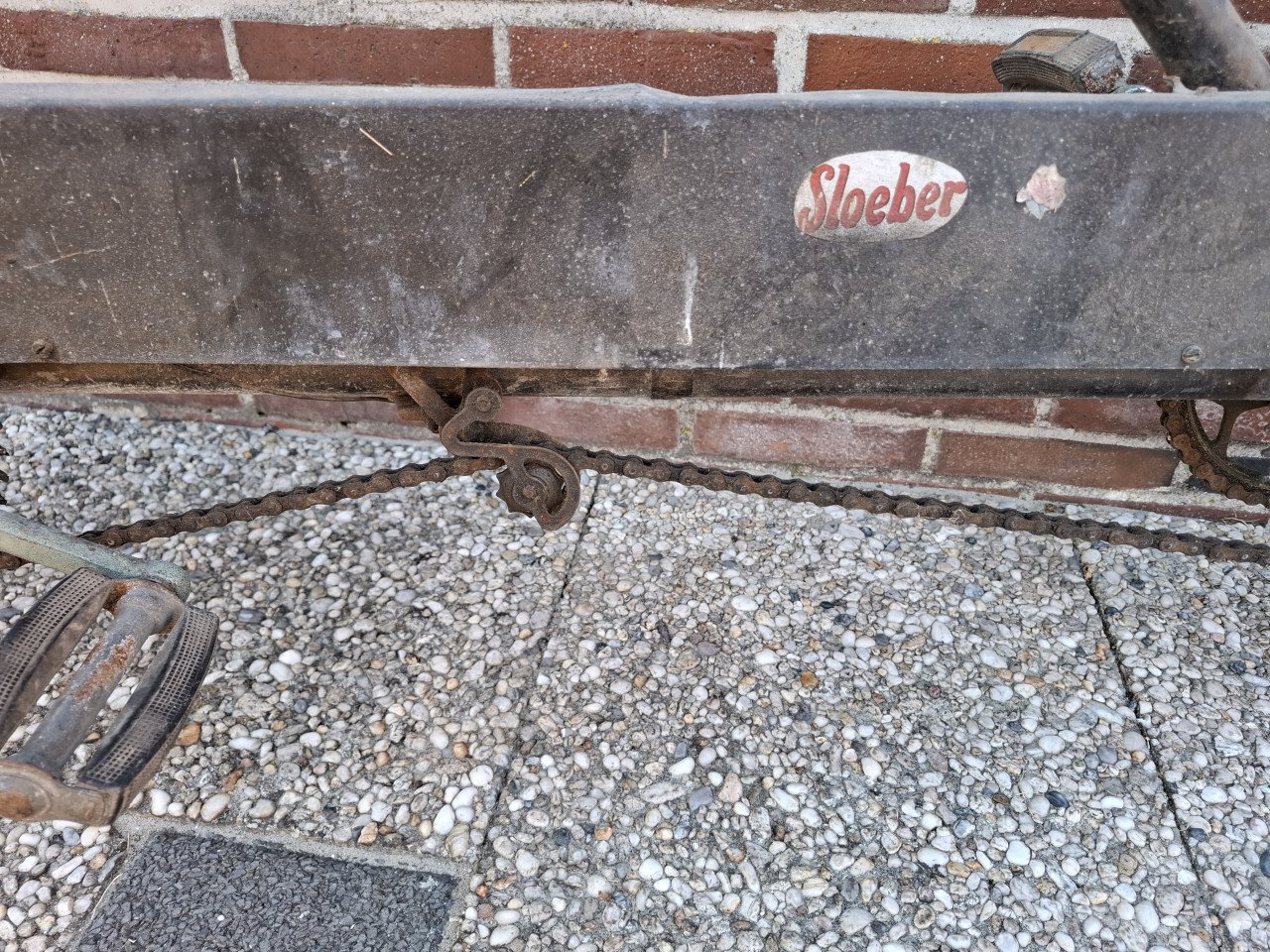 Een gekke oude tandem voor decoratie