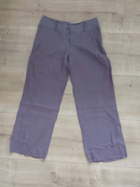Z.g.a.n. taupe /beige kleurige linnen broek Miss Etam maat 42