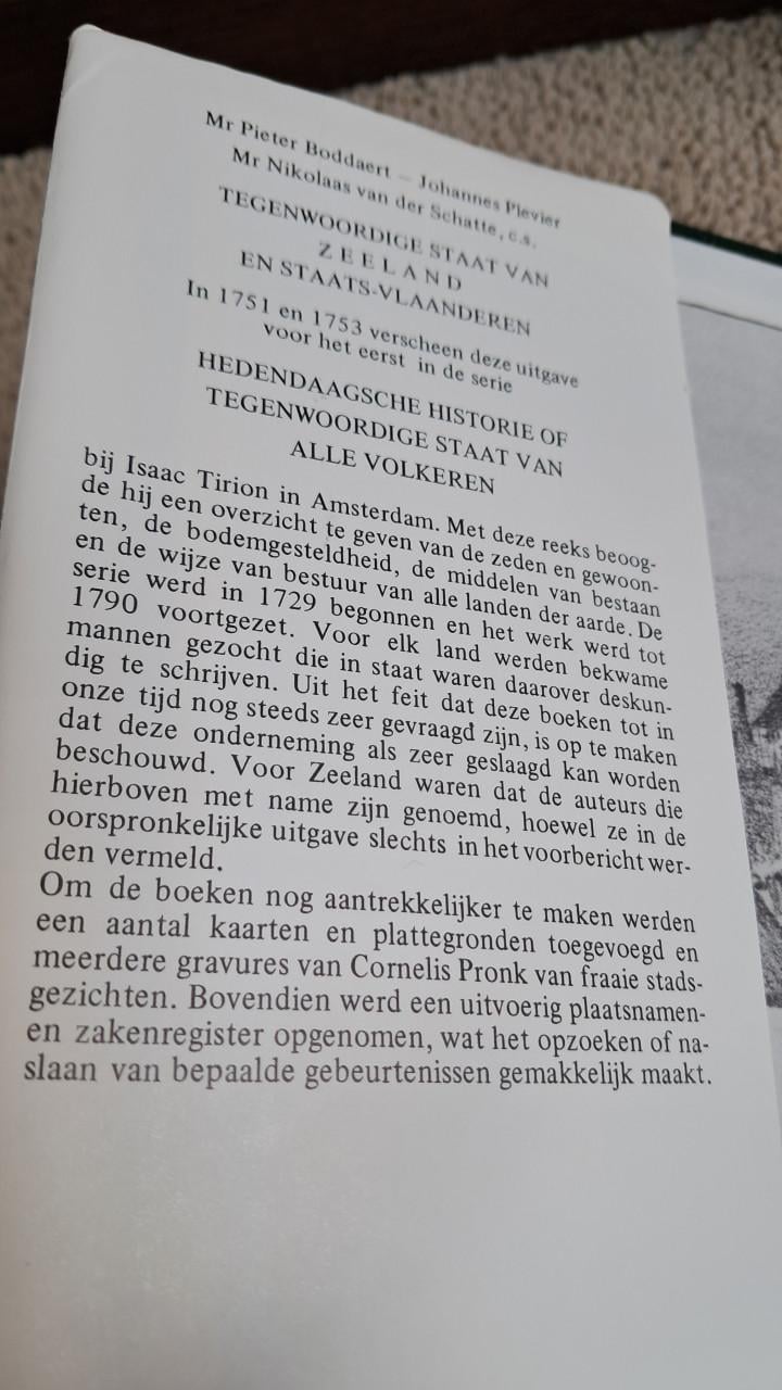 Boeken zeeland Historisch boek Tegenwoordige staat van Zeeland 1751 en 1753