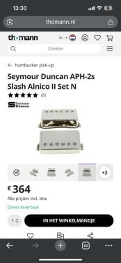 Seymour duncan slash2.0 pickup set nickel