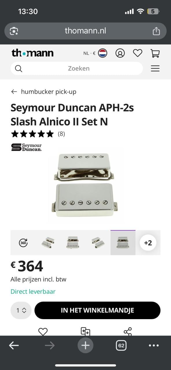 Seymour duncan slash2.0 pickup set nickel