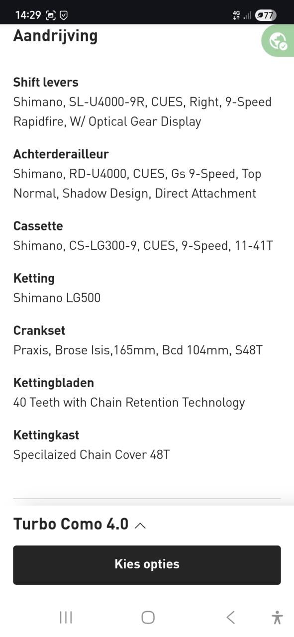 Spezialized Como 4.0 NB e Bike