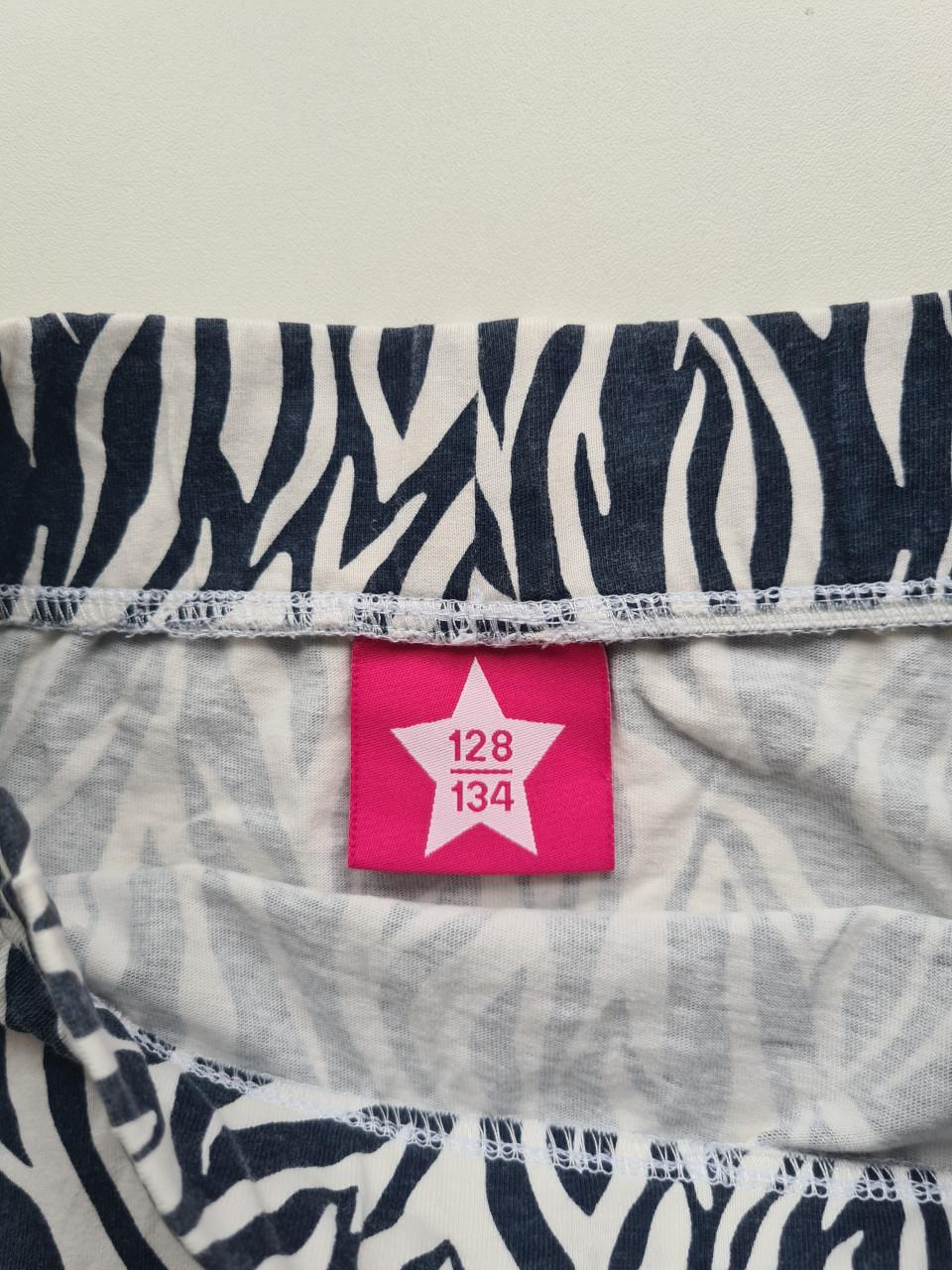 Leuke zebraprint rok met ruches - Maat 128-134