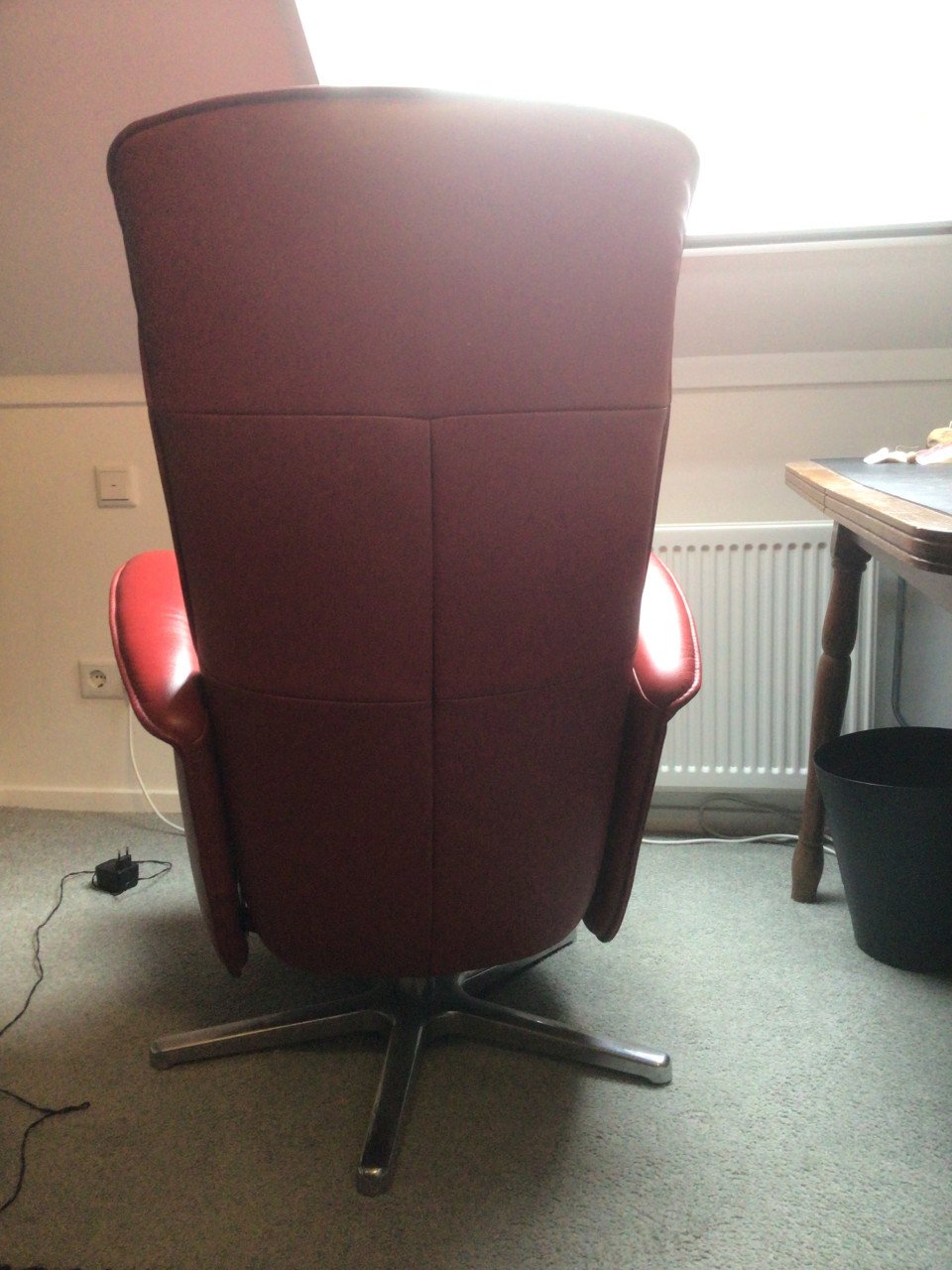 Rode leren relax stoel