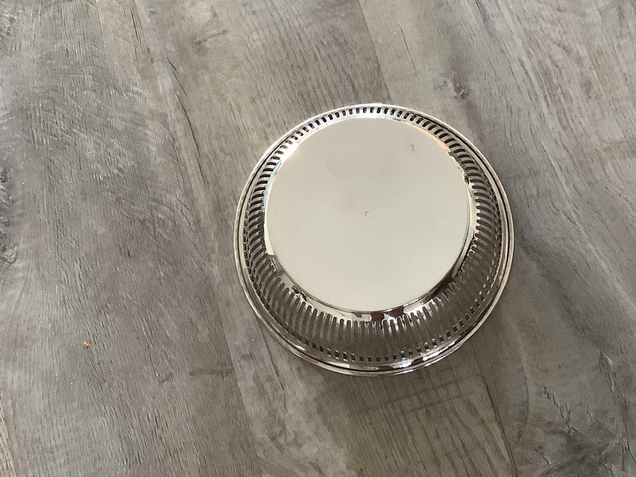 Antiek Verzilverde Broodmand - Rond Model