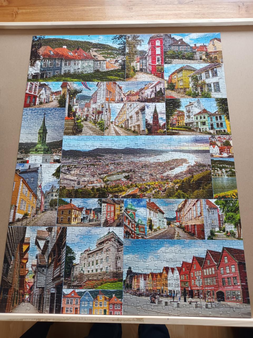 Puzzel van de plaats Bergen in Noorwegen, 1.000 stukjes
