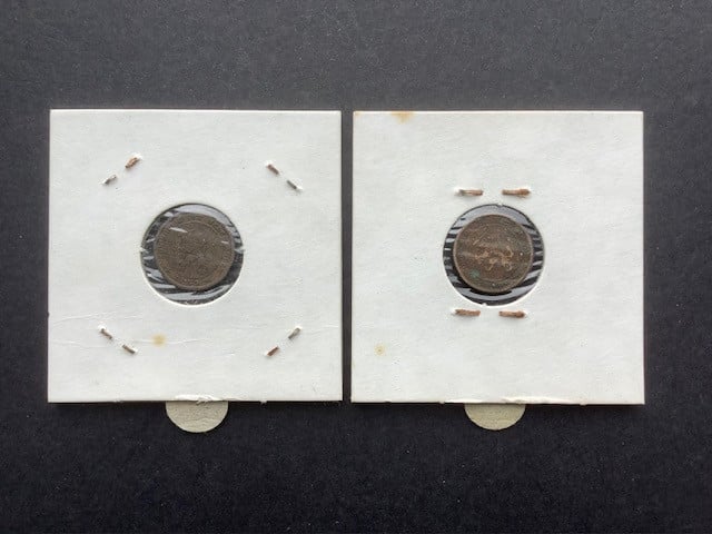 Wilhelmina lotje 1/2 cent 7 stuks.