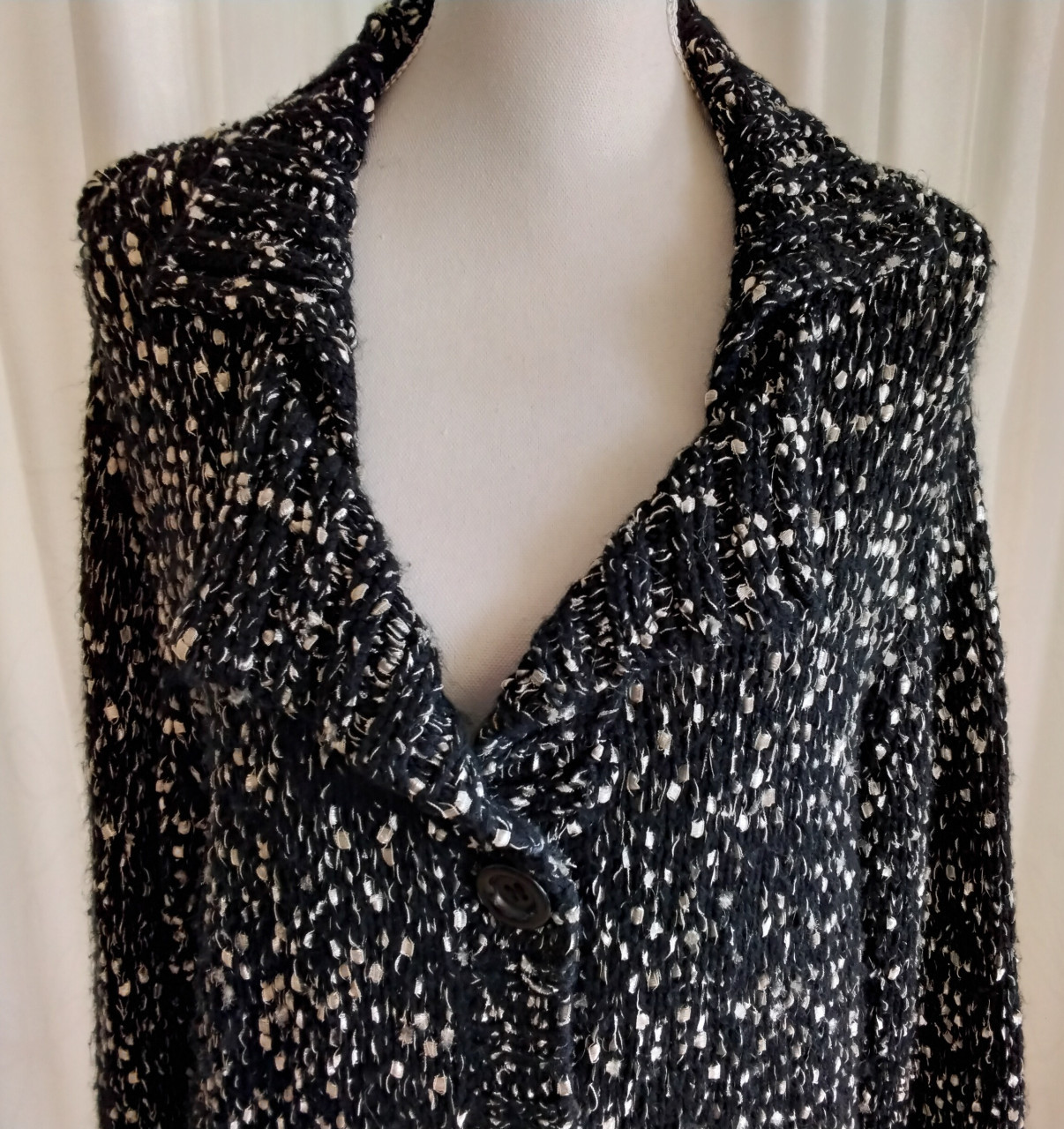 Mooi lang vest zwart/wit