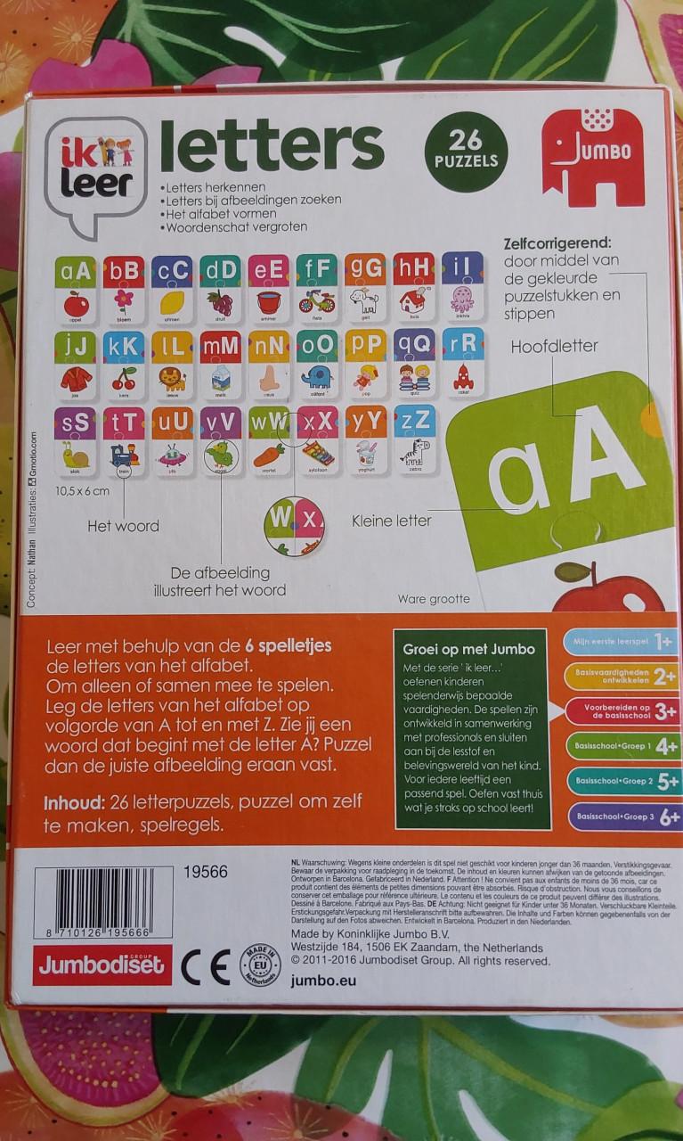 Educatief spel Ik leer letters van Jumbo voor kinderen vanaf 3 jaar.