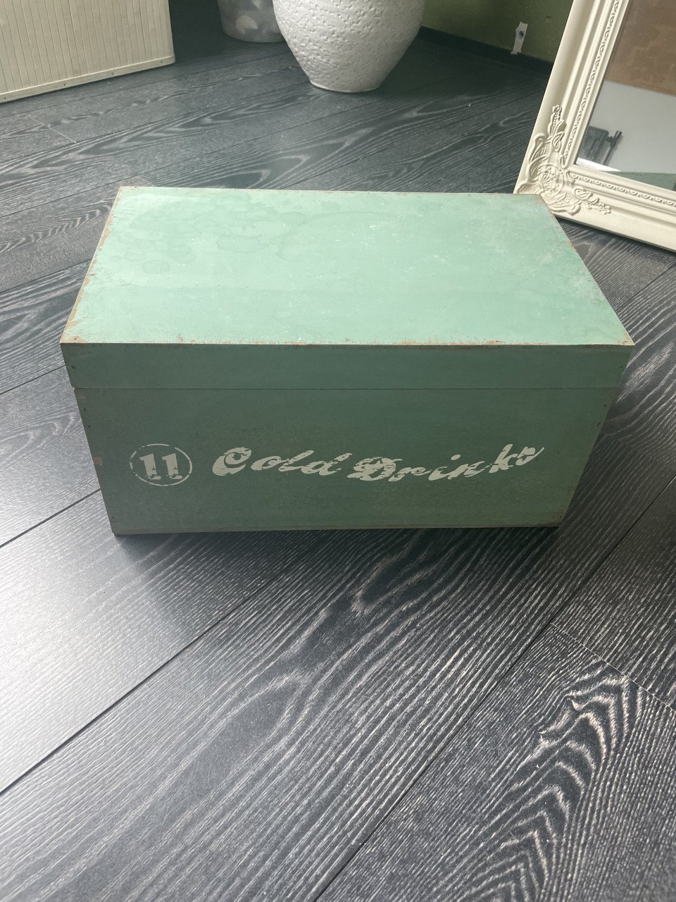 Groen brocante kistje