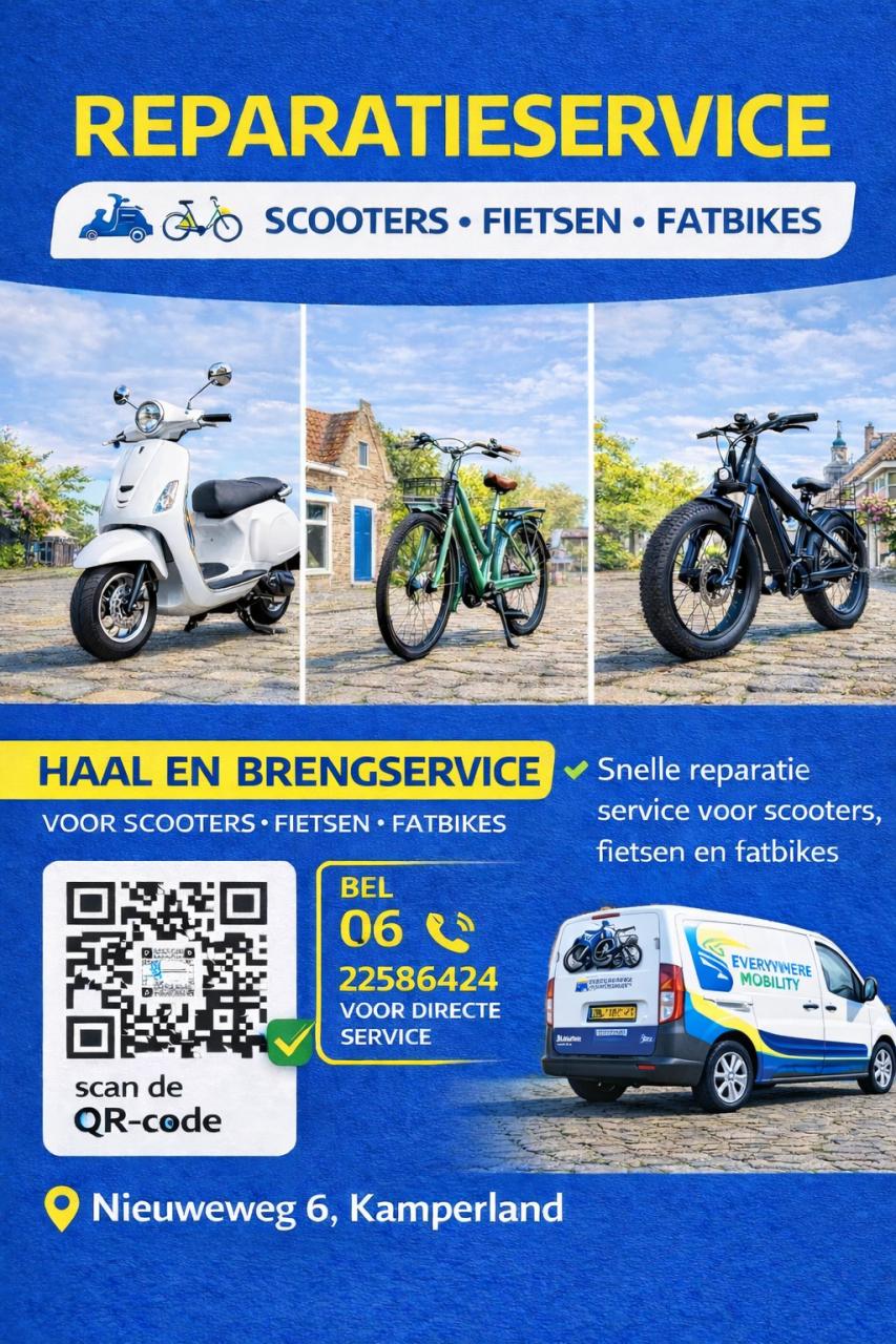 🛵  Everywhere – Scooterreparatie in Zeeland