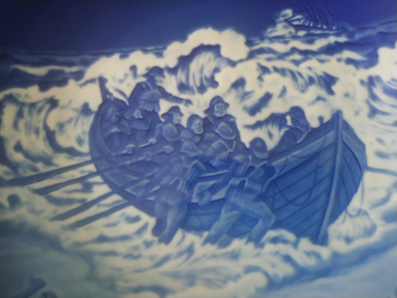 Bing & Grøndahl Copenhagen Porcelain wandbord 1985 Lifeboat at Work