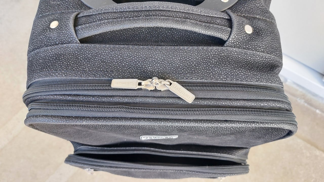Koffer zwart met wielen-35 L + uitbreidbaar-rolkoffer-trolley-reiskoffer