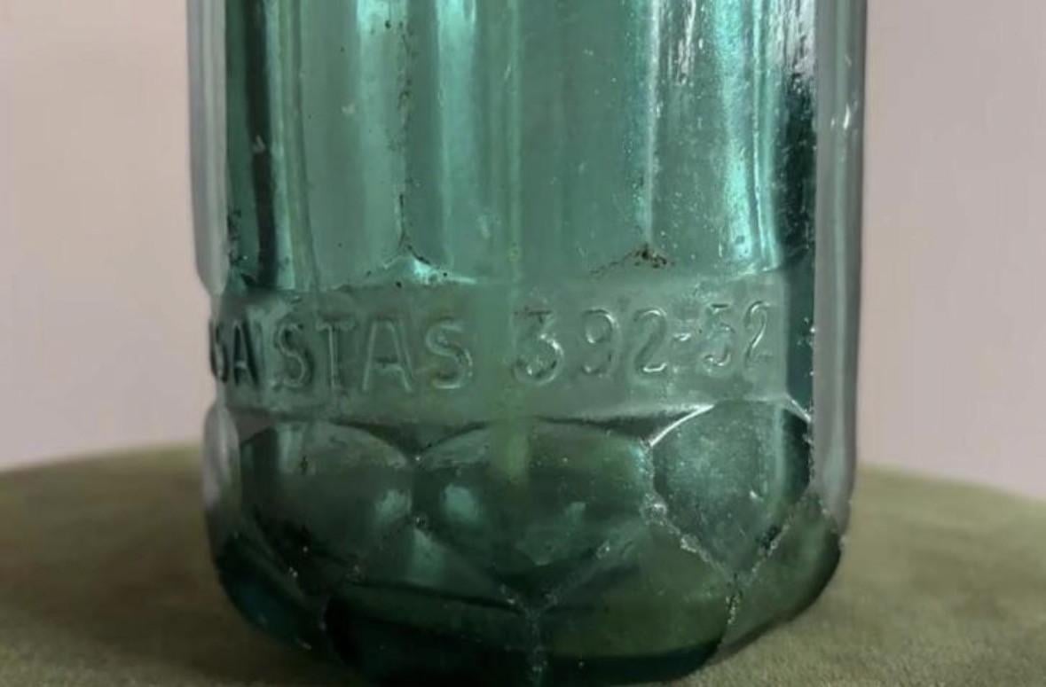 Vintage Roemeense Sifonfles -APA GAZOASA - Jaren 50 zeegroen