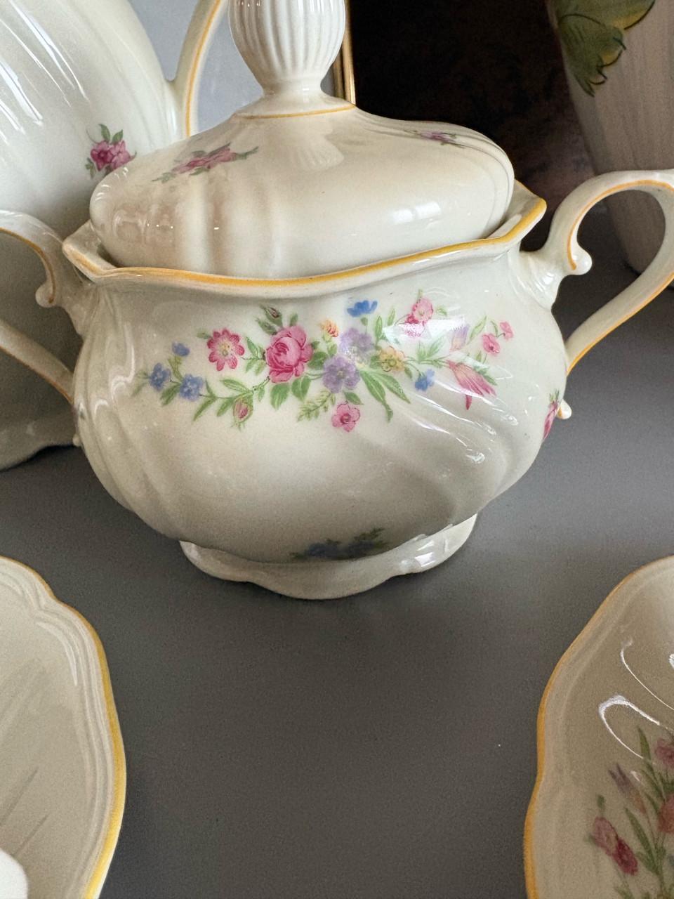 Vintage Seltmann  Weiden koffie/theepot, suikerpot + melkkannetje