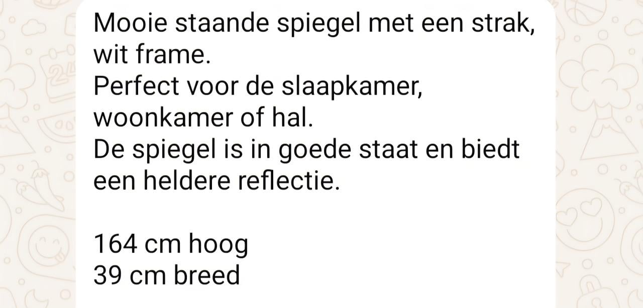 Spiegel (staand , strak wit frame)