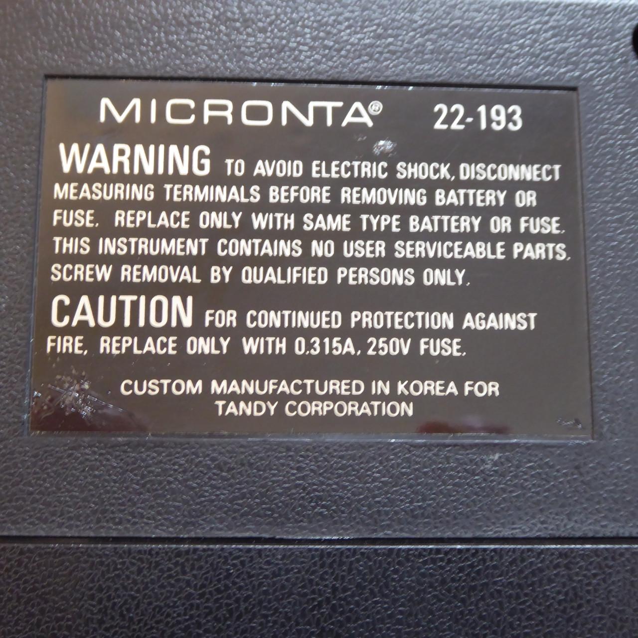 Micronta 22-193 multimeter - vintage