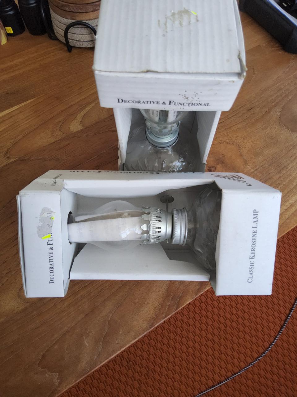 2 glazen olielampjes klein