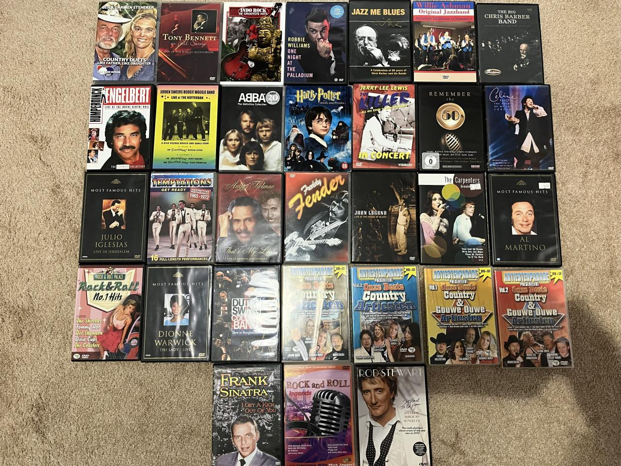 Ruim 50 diverse collectie muziek-dvd's
