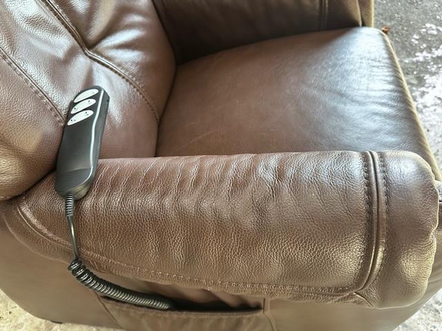 Leren elektrische relaxfauteuil – bruin – met afstandsbediening