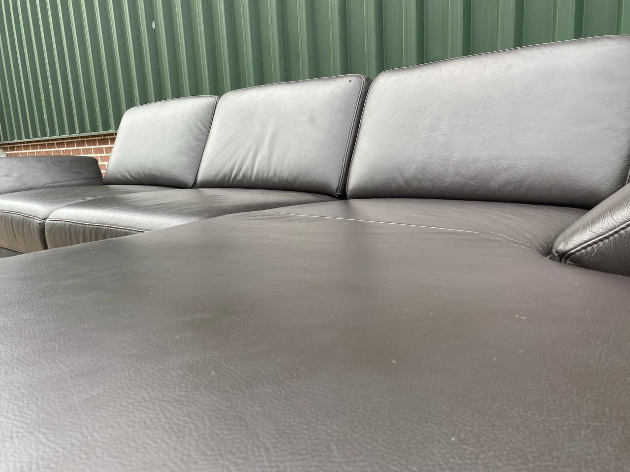 Montel Bruine Leren Hoekbank- Gratis Levering NL