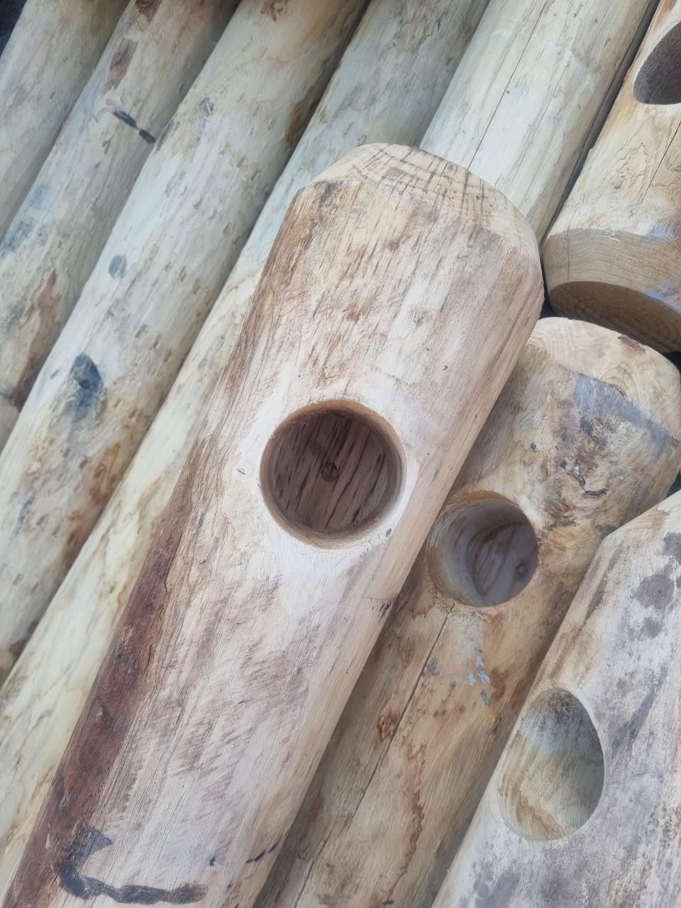 Kastanje paal en rail