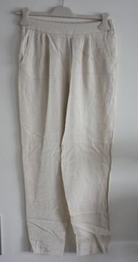 Creme kleur broek met werkje  maat 36