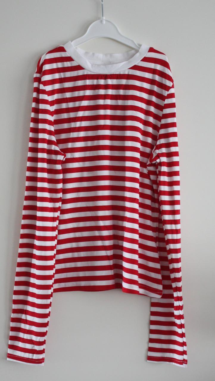 Truitje beige rood gestreept  maat m