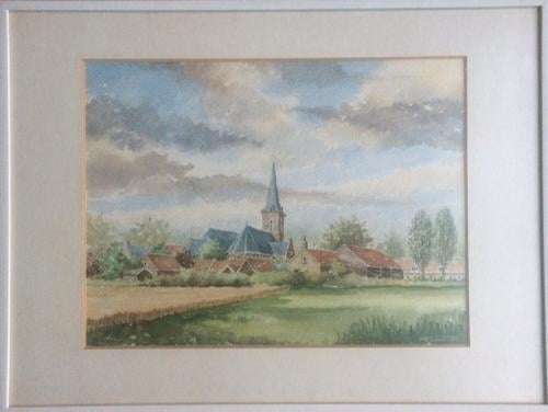 Aquarel silhouet Dreischor