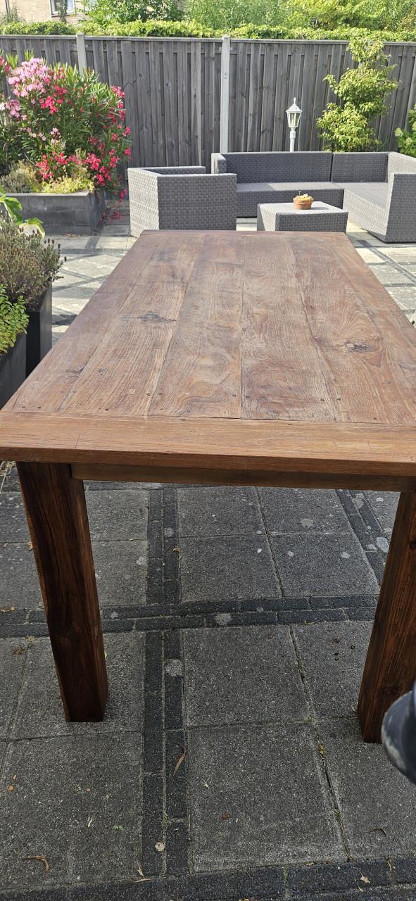 Mooie teakhouten eettafel