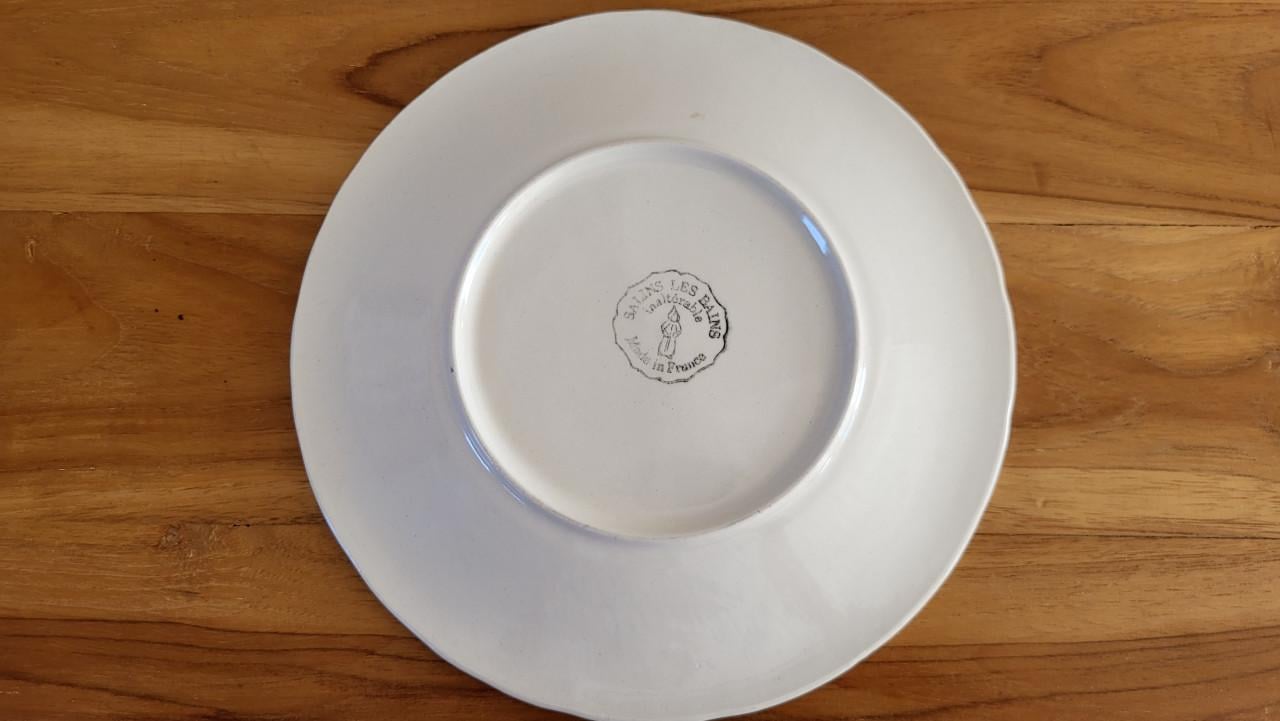 Vintage Salins les Bains barbotine bordje (peer) dia 19,5 cm