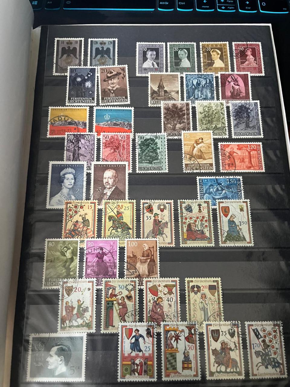 Kleine collectie Zwitersland en Liechtenstein gestempeld