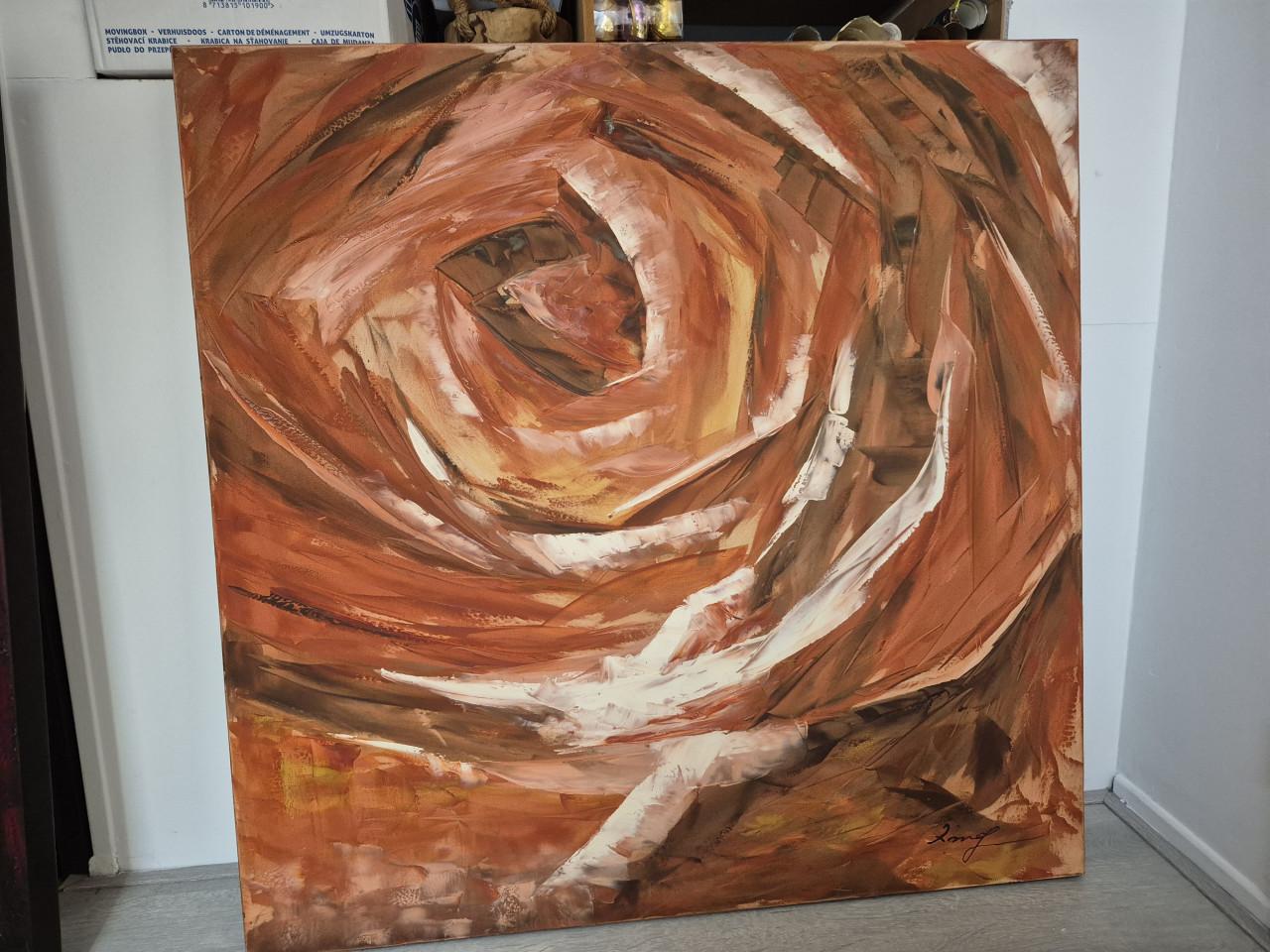 Schilderij roos 100 cm bij 100 cm