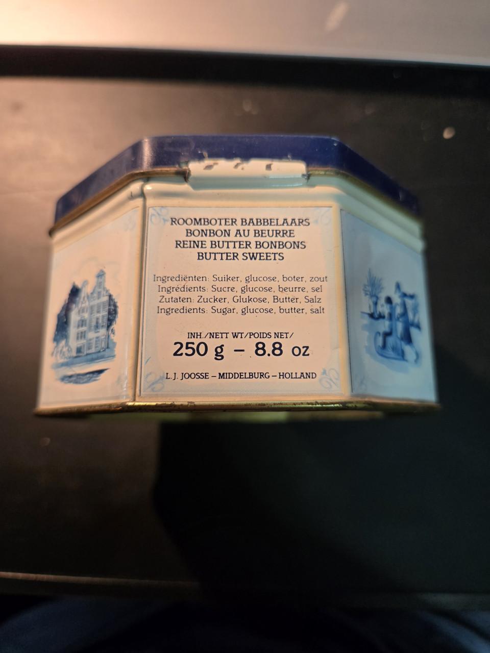 Achthoekig Delfts blauw blik . L.J. Joosse Middelburg Ø10cm