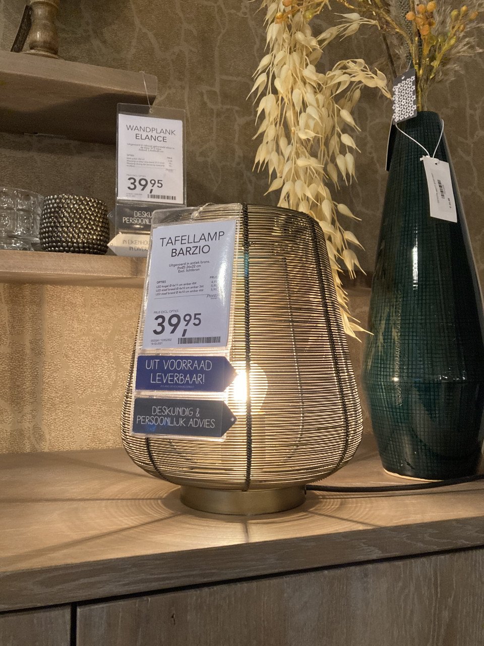 Barzio vloerlamp en tafellamp set