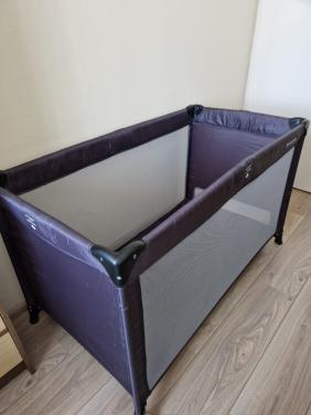 Prenatal campingbed donkergrijs met matras