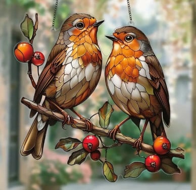 Raamhanger roodborst koppel