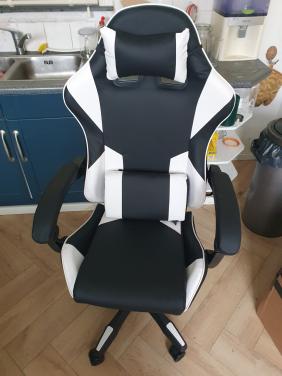 Bayt gamingstoel zwart wit bureaustoel gamer chair