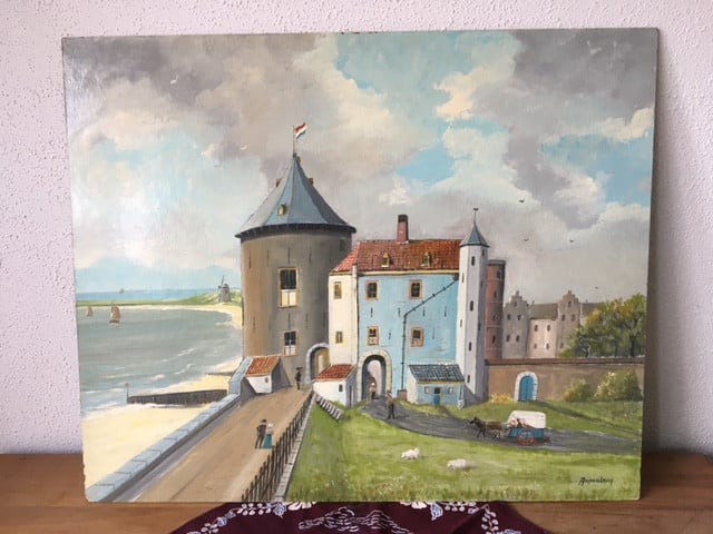 Schilderij van de Bomvrije Toren..... Boulevard van Vlissingen