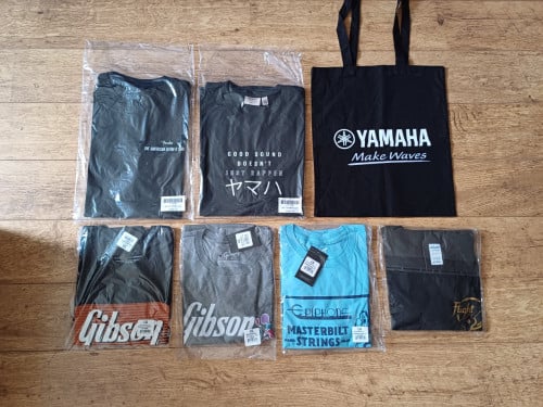 T-shirts van gitaarmerken (Gibson, Epiphone, Fender, Yamaha)
