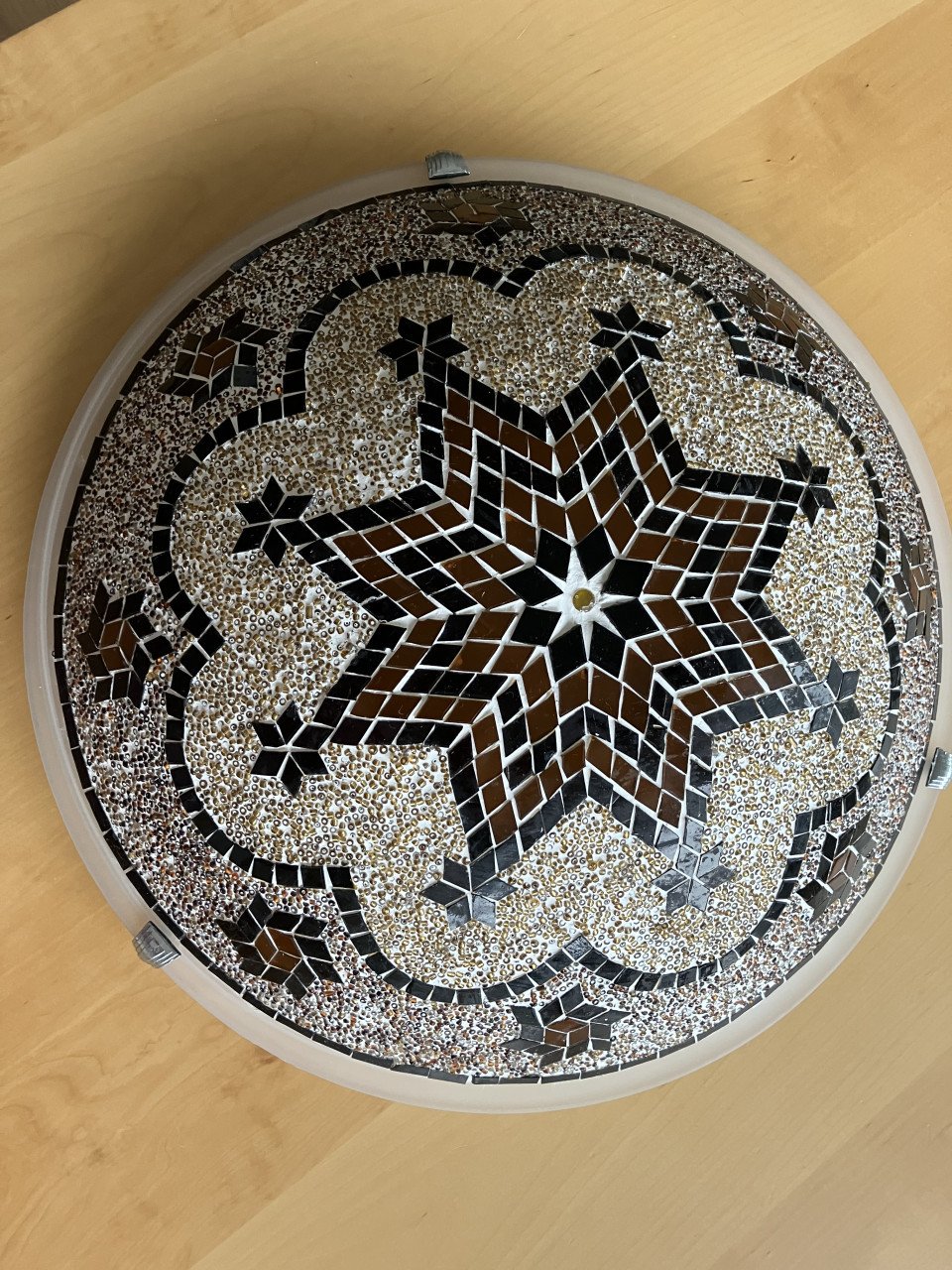 Sfeervolle glasmozaïek plafondlamp