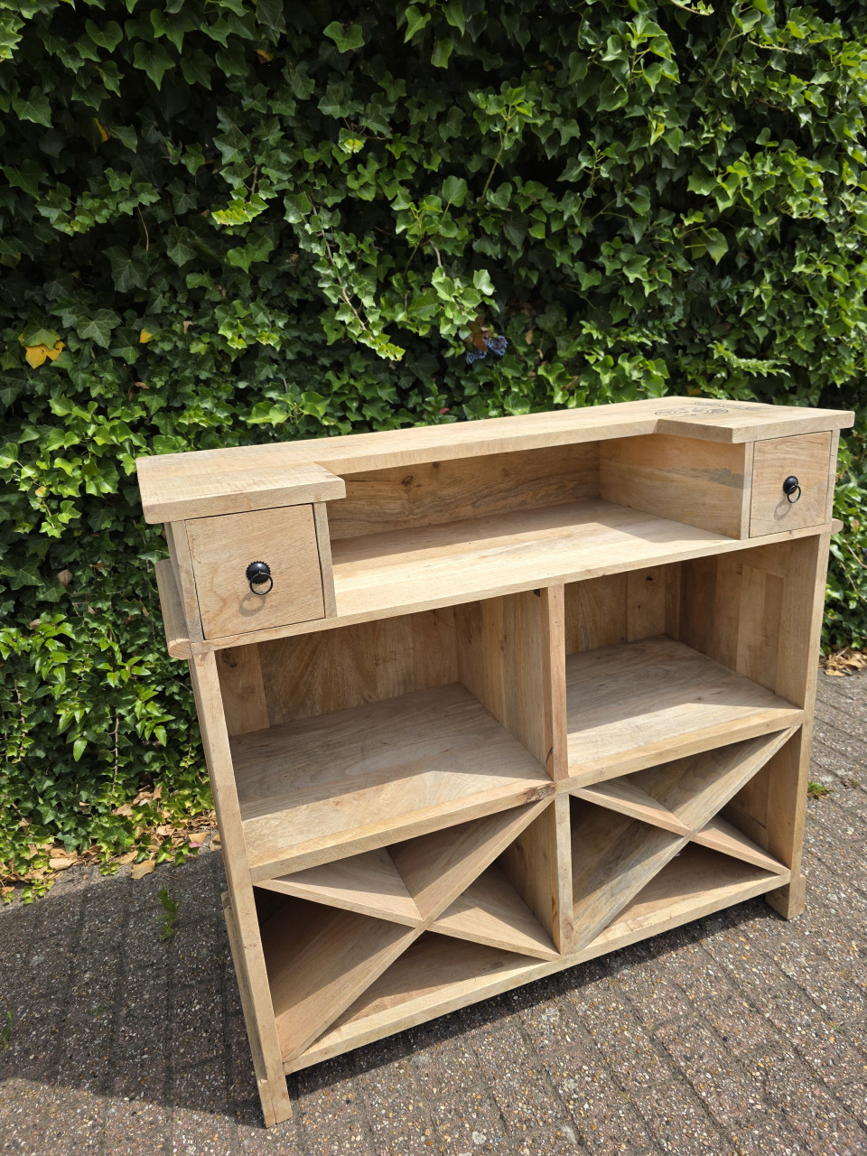 Gave BAR van massief Mango hout NIEUW